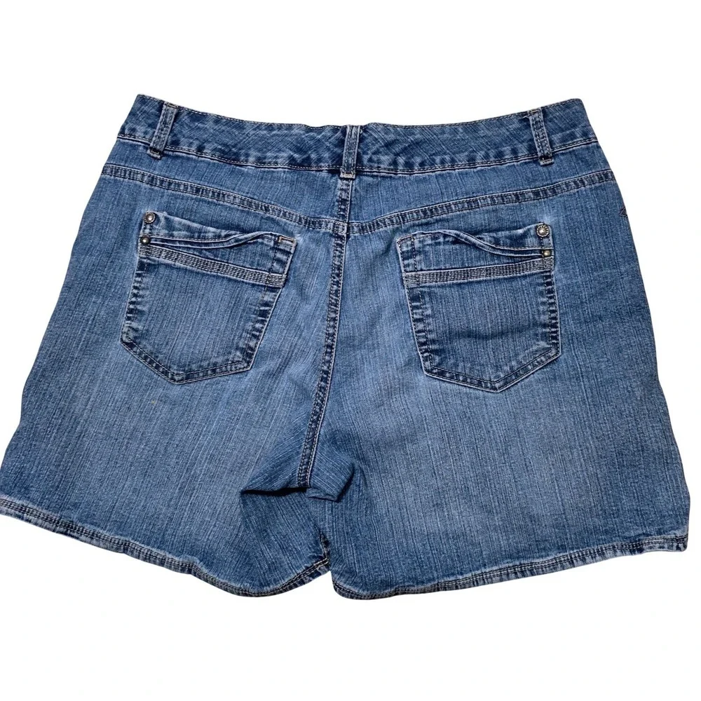 Gloria Vanderbilt Womens Perfect‎ Fit Denim Shorts Size 10 Blue  A1